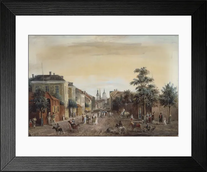 Framed Print : Street in Stockholm (Drottninggatan), 1808. Creator: Elias Martin Framed Print : Street in Stockholm (Drottninggatan), 1808. Creator: Elias Martin