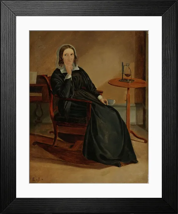 Framed Print : Portrait of Sara Wacklin, 1846. Creator: Edla Jansson-Blommer Framed Print : Portrait of Sara Wacklin, 1846. Creator: Edla Jansson-Blommer