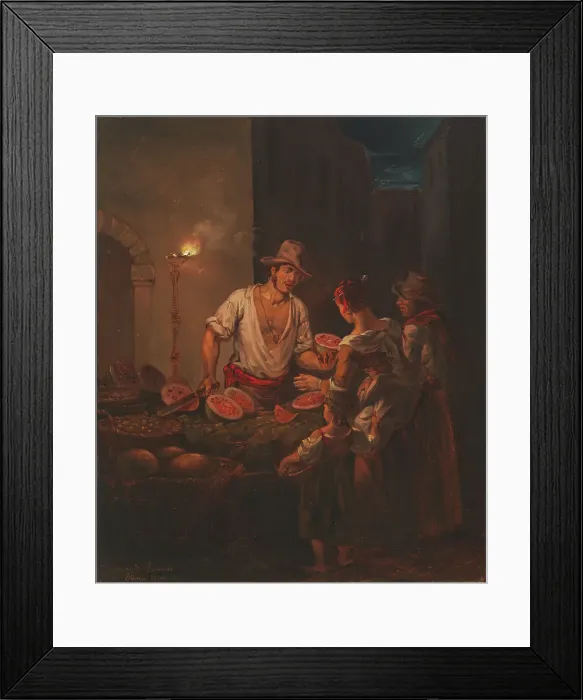 Framed Print : Italian Watermelon Merchant, 1820. Creator: Alexander Lauréus Framed Print : Italian Watermelon Merchant, 1820. Creator: Alexander Lauréus