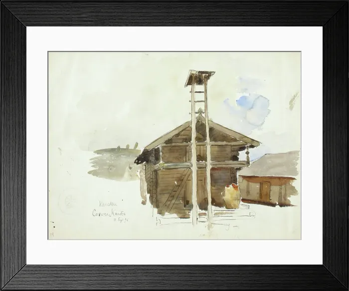 Framed Print : Karelian buildings, 1896. Creator: Ottilia Adelborg Framed Print : Karelian buildings, 1896. Creator: Ottilia Adelborg