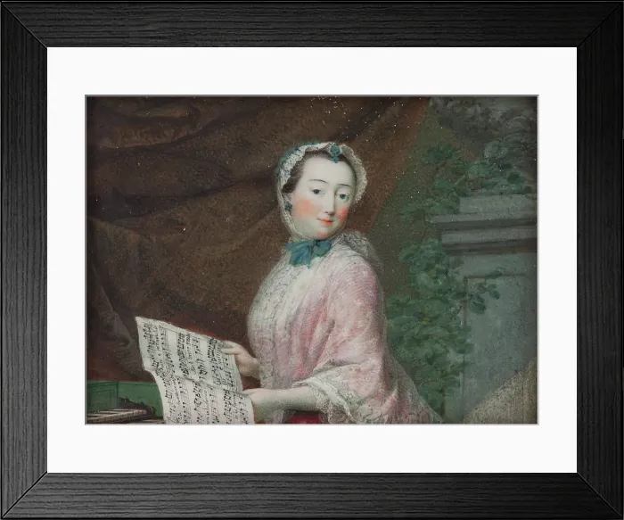 Framed Print : Woman playing an instrument, c1820s. Creator: Unknown Framed Print : Woman playing an instrument, c1820s. Creator: Unknown