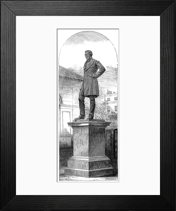 Framed Print : Statue of Robert Stephenson, in Euston-Square, 1871. Creator: Unknown Framed Print : Statue of Robert Stephenson, in Euston-Square, 1871. Creator: Unknown