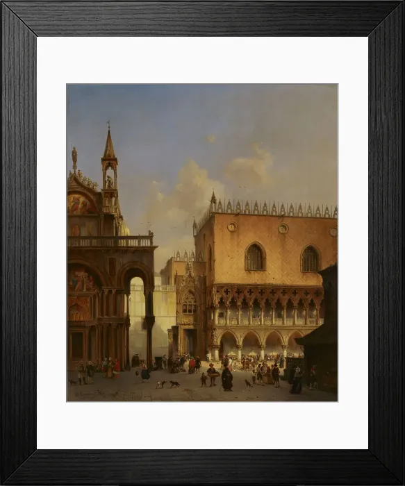 Framed Print : At the St Mark's Square in Venice, 1844. Creator: Ivo Ambroise Vermeersch Framed Print : At the St Mark's Square in Venice, 1844. Creator: Ivo Ambroise Vermeersch