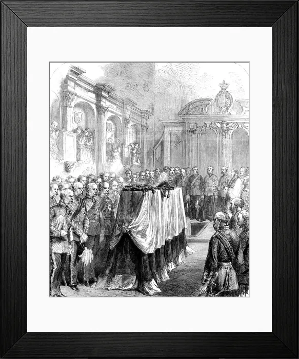 Framed Print : Funeral of Sir John Burgoyne in St. Peter's Church at the Tower, 1871. Creator: Unknown Framed Print : Funeral of Sir John Burgoyne in St. Peter's Church at the Tower, 1871. Creator: Unknown