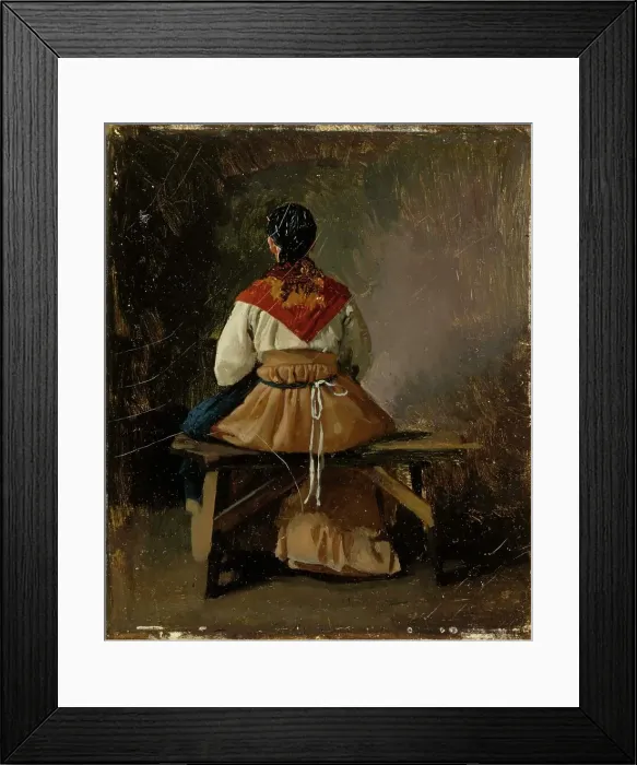 Framed Print : Seated peasant woman, mid-late 19th century. Creator: Nikolai Dmitrievich Dmitriev-Orenburgsky Framed Print : Seated peasant woman, mid-late 19th century. Creator: Nikolai Dmitrievich Dmitriev-Orenburgsky