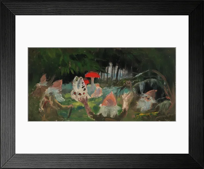 Framed Print : The Princess and a Butterfly Underneath a Fly Agaric, sketch for the painitng Farity... c1895-1896. Creator: Torsten Wasastjerna Framed Print : The Princess and a Butterfly Underneath a Fly Agaric, sketch for the painitng Farity... c1895-1896. Creator: Torsten Wasastjerna
