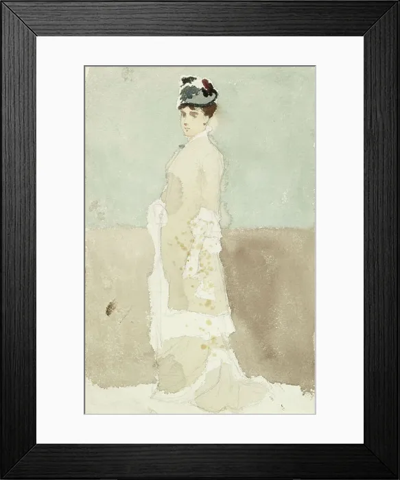Framed Print : A woman in a walking suit, c1890s. Creator: Albert Edelfelt Framed Print : A woman in a walking suit, c1890s. Creator: Albert Edelfelt