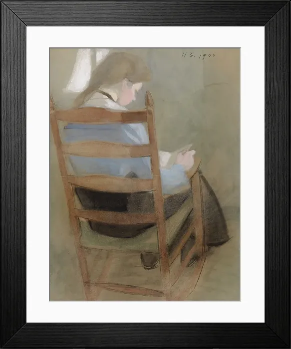 Framed Print : Girl Reading (Seated Girl), 1904. Creator: Helene Schjerfbeck Framed Print : Girl Reading (Seated Girl), 1904. Creator: Helene Schjerfbeck