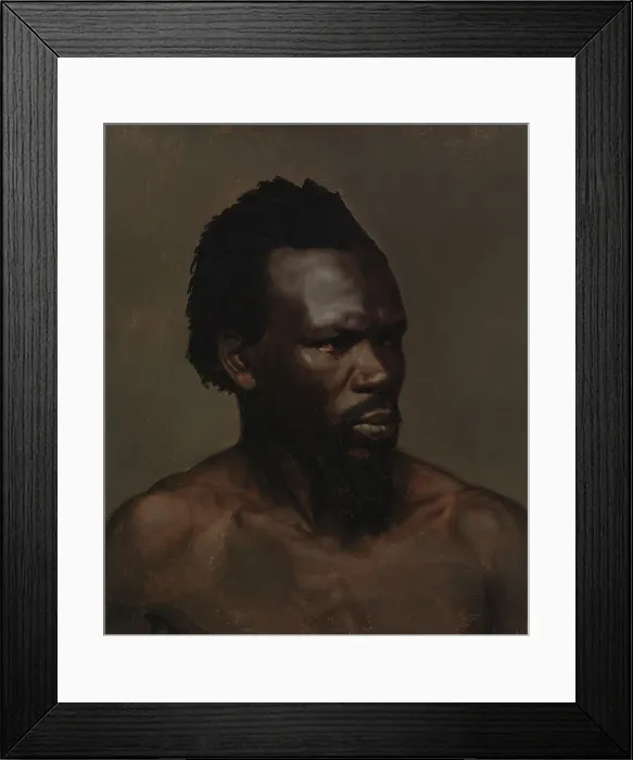 Framed Print : Bust portrait of a black man, 1835-1853. Creator: Nils Jakob Blommer Framed Print : Bust portrait of a black man, 1835-1853. Creator: Nils Jakob Blommer