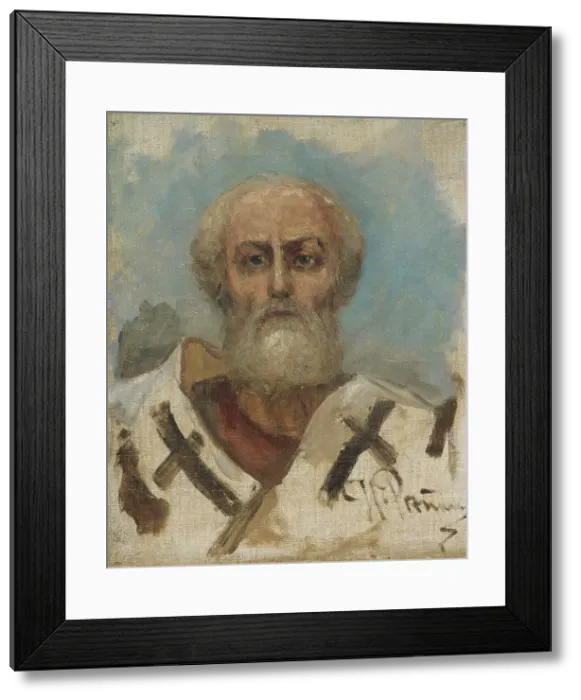 Framed Print : St. Nicholas, study, 1888. Creator: Il'ya Repin Framed Print : St. Nicholas, study, 1888. Creator: Il'ya Repin