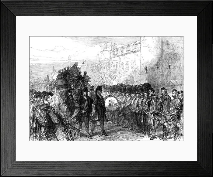 Framed Print : Funeral of Sir John Burgoyne at the Tower: the procession passing Traitors Gate, 1871. Creator: Unknown Framed Print : Funeral of Sir John Burgoyne at the Tower: the procession passing Traitors Gate, 1871. Creator: Unknown