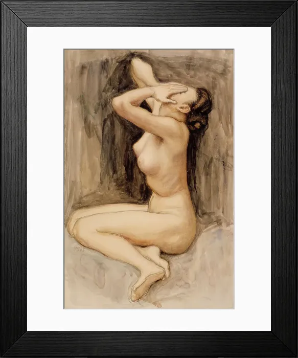 Framed Print : Despair, study for the By the River of Tuonela, Jusélius Mausoleum, 1903. Creator: Akseli Gallen-Kallela Framed Print : Despair, study for the By the River of Tuonela, Jusélius Mausoleum, 1903. Creator: Akseli Gallen-Kallela