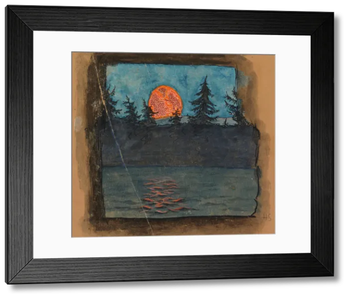 Framed Print : The Moon is Rising, c1900. Creator: Hugo Simberg Framed Print : The Moon is Rising, c1900. Creator: Hugo Simberg