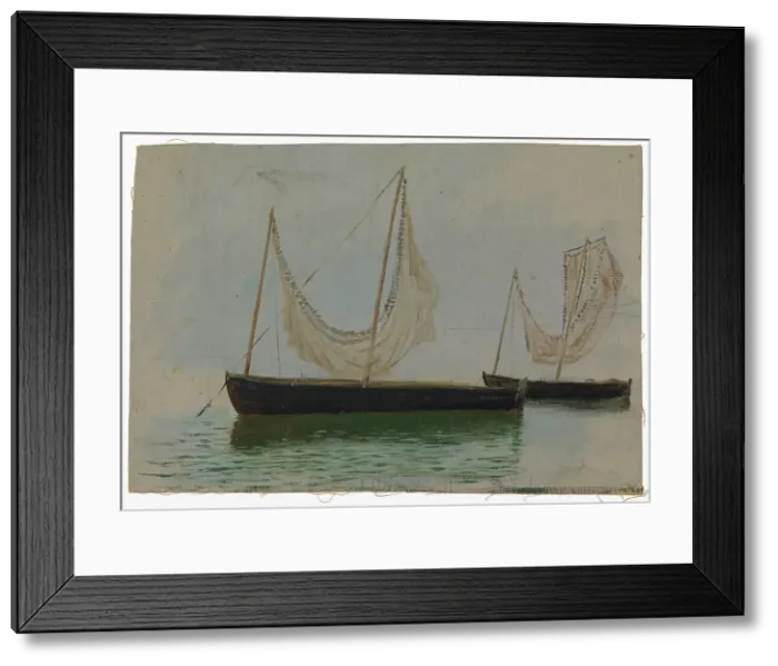 Framed Print : Two sailboats, exercise. Creator: Oscar Kleineh Framed Print : Two sailboats, exercise. Creator: Oscar Kleineh