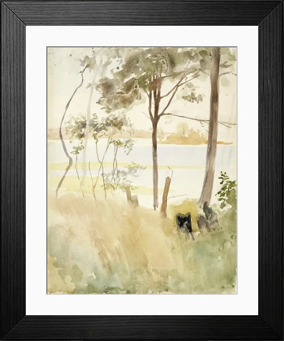 Framed Print : Seashore at Haikko in Autumn, c1890s. Creator: Albert Edelfelt Framed Print : Seashore at Haikko in Autumn, c1890s. Creator: Albert Edelfelt