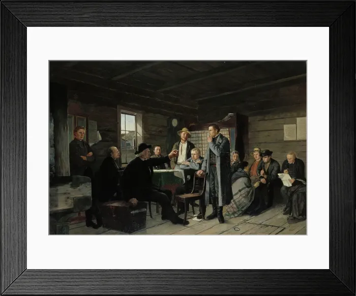Framed Print : In a Courtroom Waiting Room, 1880. Creator: Sigfrid August Keinanen Framed Print : In a Courtroom Waiting Room, 1880. Creator: Sigfrid August Keinanen