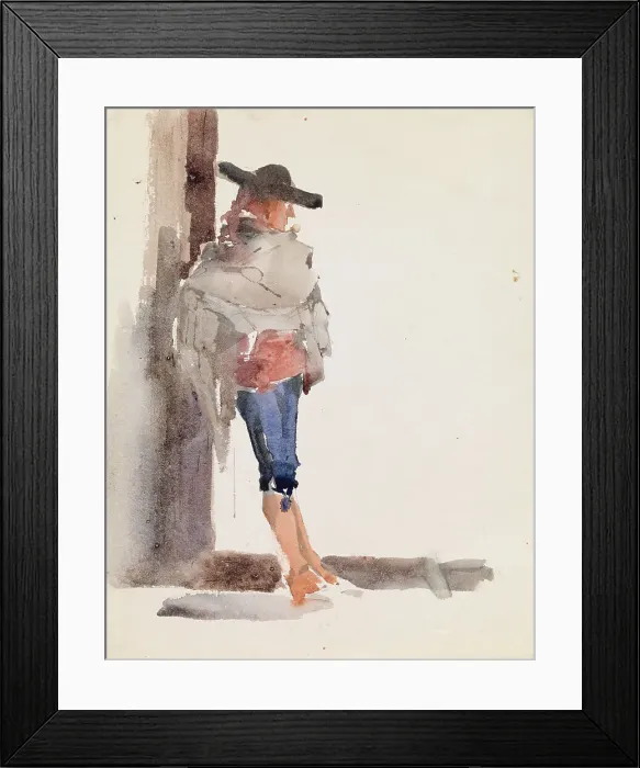 Framed Print : Spaniard Leaning Against a Wall, study, 1881. Creator: Albert Edelfelt Framed Print : Spaniard Leaning Against a Wall, study, 1881. Creator: Albert Edelfelt