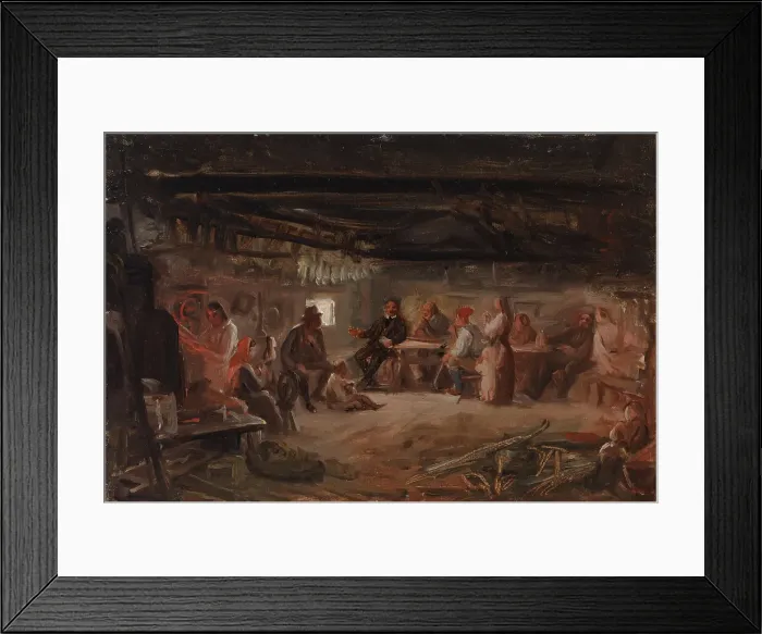 Framed Print : Pentti Lyytinen reads his poems, sketch, 1848. Creator: Robert Wilhelm Ekman Framed Print : Pentti Lyytinen reads his poems, sketch, 1848. Creator: Robert Wilhelm Ekman