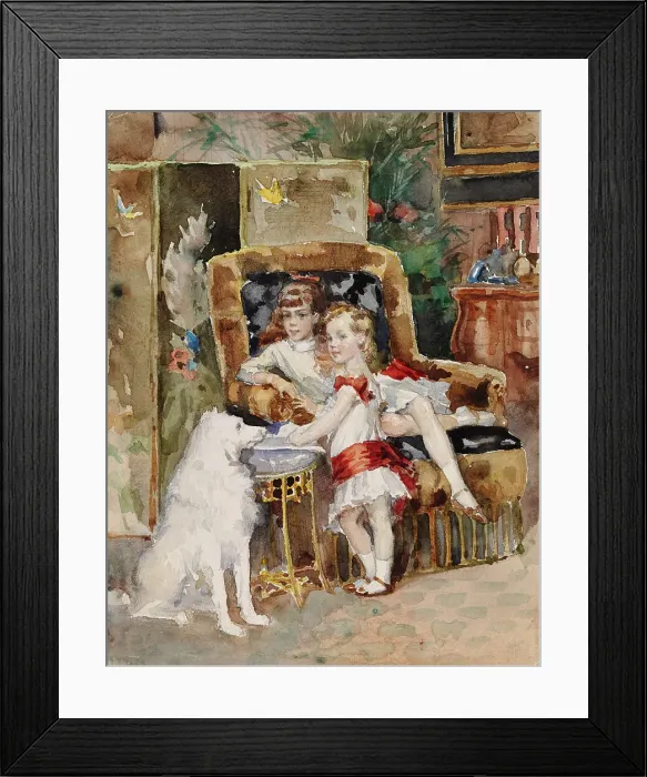 Framed Print : Michael and Xenia, Children of Tsar Alexander III, 1881-1882. Creator: Albert Edelfelt Framed Print : Michael and Xenia, Children of Tsar Alexander III, 1881-1882. Creator: Albert Edelfelt