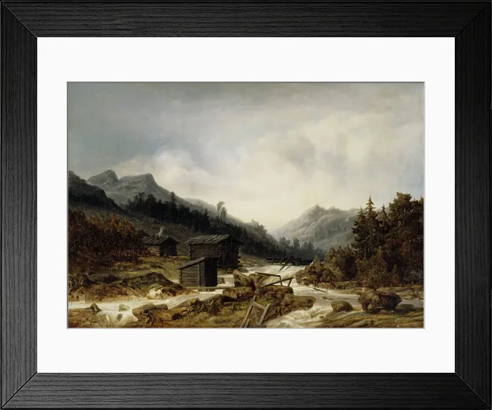 Framed Print : Rekolankoski in Jämsä, 1869. Creator: Johan Knutson Framed Print : Rekolankoski in Jämsä, 1869. Creator: Johan Knutson