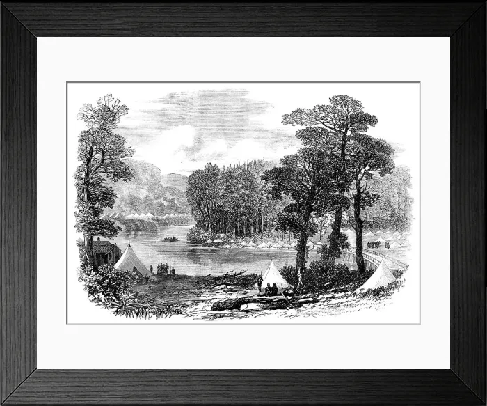 Framed Print : The Red River Expedition: camp at Malawin Bridge, 1871. Creator: Unknown Framed Print : The Red River Expedition: camp at Malawin Bridge, 1871. Creator: Unknown