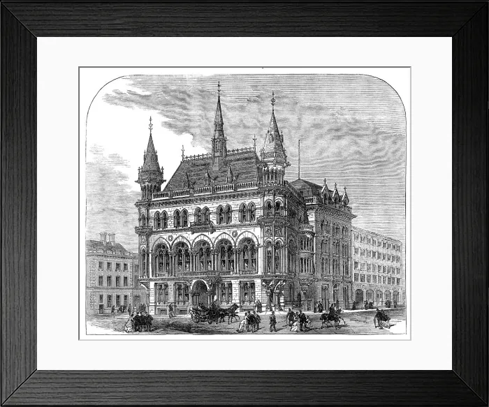 Framed Print : The new Reform Club, Manchester, 1871. Creator: Unknown Framed Print : The new Reform Club, Manchester, 1871. Creator: Unknown