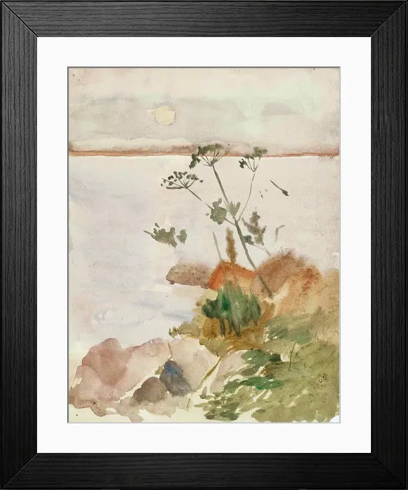 Framed Print : Seashore in the Moonlight, c1890s. Creator: Albert Edelfelt Framed Print : Seashore in the Moonlight, c1890s. Creator: Albert Edelfelt