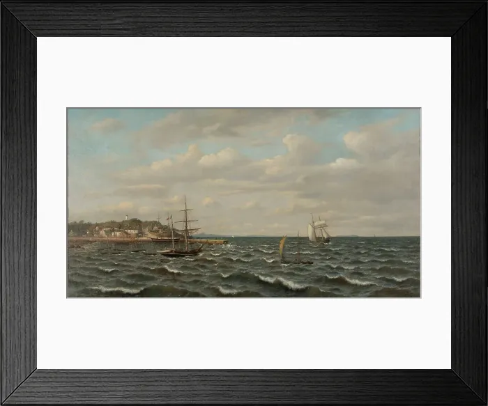 Framed Print : Coastal Landscape in Brittany, 1870-1919. Creator: Oscar Kleineh Framed Print : Coastal Landscape in Brittany, 1870-1919. Creator: Oscar Kleineh