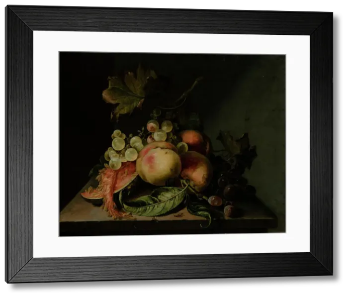 Framed Print : Still life with fruit, 1750-1793. Creator: Gertrud Metz Framed Print : Still life with fruit, 1750-1793. Creator: Gertrud Metz