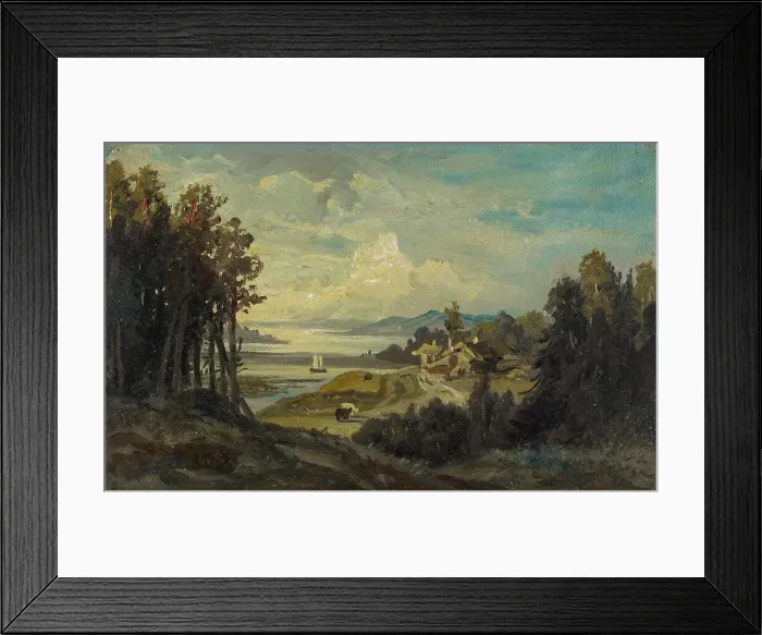 Framed Print : Beach landscape, 1870-1879. Creator: Johan Knutson Framed Print : Beach landscape, 1870-1879. Creator: Johan Knutson