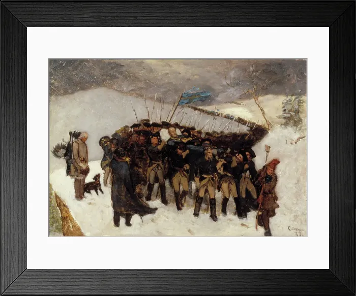Framed Print : Funeral procession of Charles XII, sketch, 1877. Creator: Gustaf Cederström Framed Print : Funeral procession of Charles XII, sketch, 1877. Creator: Gustaf Cederström