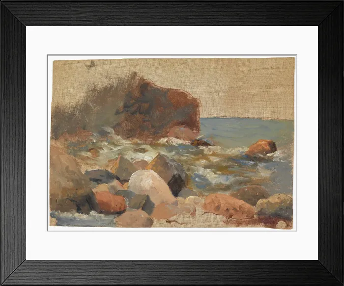 Framed Print : Beach stones; unfinished. Creator: Oscar Kleineh Framed Print : Beach stones; unfinished. Creator: Oscar Kleineh