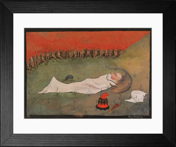 Framed Print : King Hobgoblin Sleeping, 1896. Creator: Hugo Simberg Framed Print : King Hobgoblin Sleeping, 1896. Creator: Hugo Simberg
