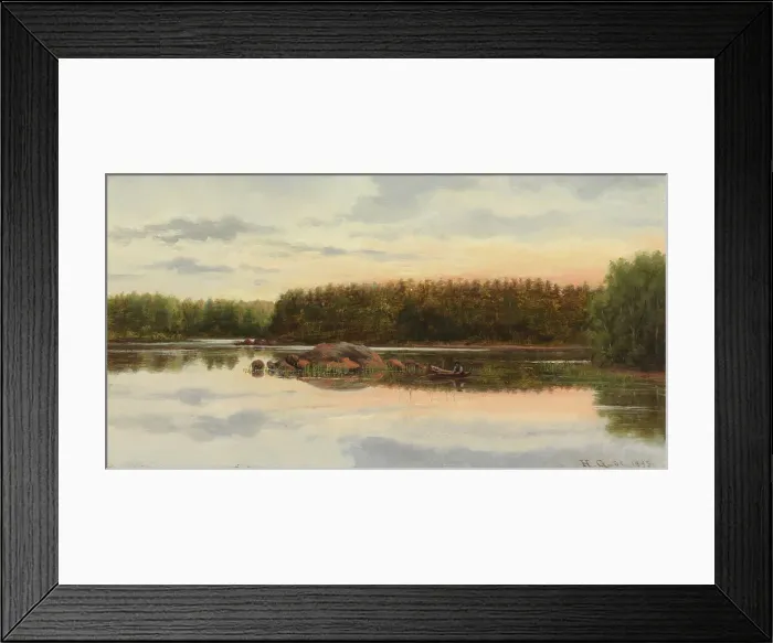 Framed Print : Angling at Dawn, 1893. Creator: Hilda Eloise Granstedt Framed Print : Angling at Dawn, 1893. Creator: Hilda Eloise Granstedt