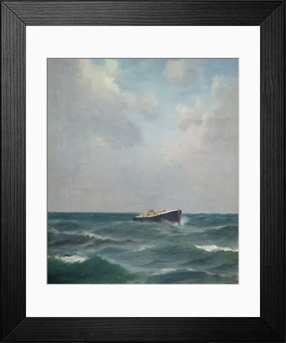 Framed Print : A ship at sea, study, 1875-1919. Creator: Oscar Kleineh Framed Print : A ship at sea, study, 1875-1919. Creator: Oscar Kleineh
