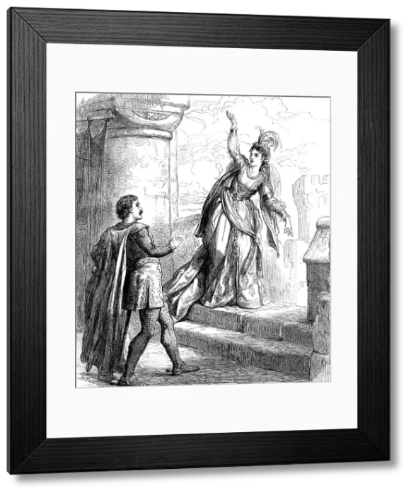 Framed Print : Scene from Rebecca, at Drury-Lane Theatre, 1871. Creator: Unknown Framed Print : Scene from Rebecca, at Drury-Lane Theatre, 1871. Creator: Unknown