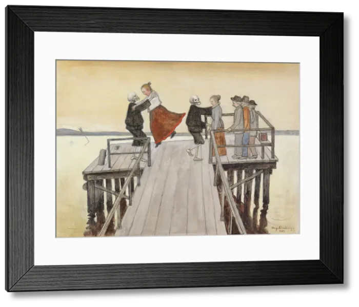 Framed Print : Dance on the Quay, 1899. Creator: Hugo Simberg Framed Print : Dance on the Quay, 1899. Creator: Hugo Simberg