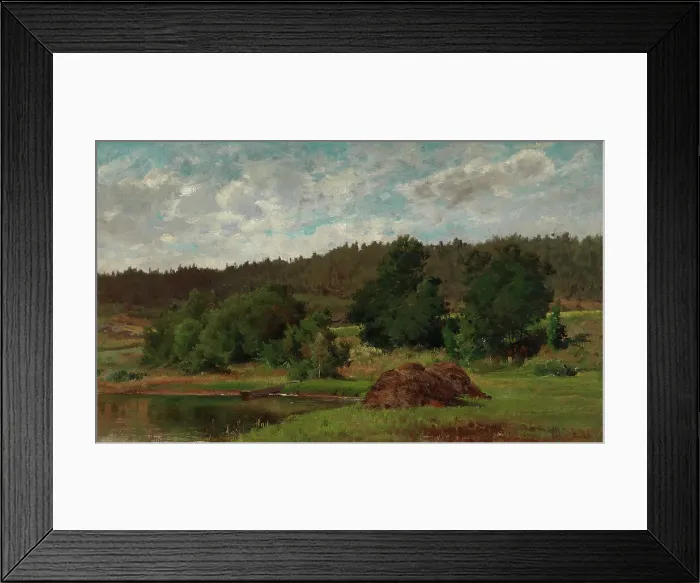 Framed Print : Lakeside Landscape, 1877. Creator: Hjalmar Munsterhjelm Framed Print : Lakeside Landscape, 1877. Creator: Hjalmar Munsterhjelm