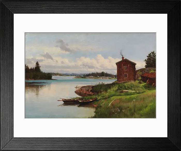 Framed Print : View of the Barösund Strait, a Study, 1869. Creator: Hjalmar Munsterhjelm Framed Print : View of the Barösund Strait, a Study, 1869. Creator: Hjalmar Munsterhjelm