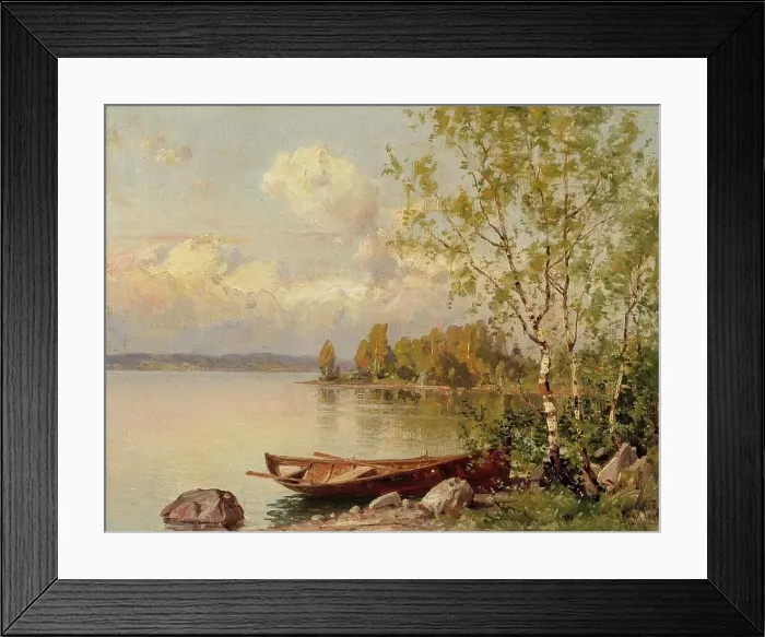 Framed Print : Still Summer Evening, a View from Häme, 1860-1905. Creator: Hjalmar Munsterhjelm Framed Print : Still Summer Evening, a View from Häme, 1860-1905. Creator: Hjalmar Munsterhjelm