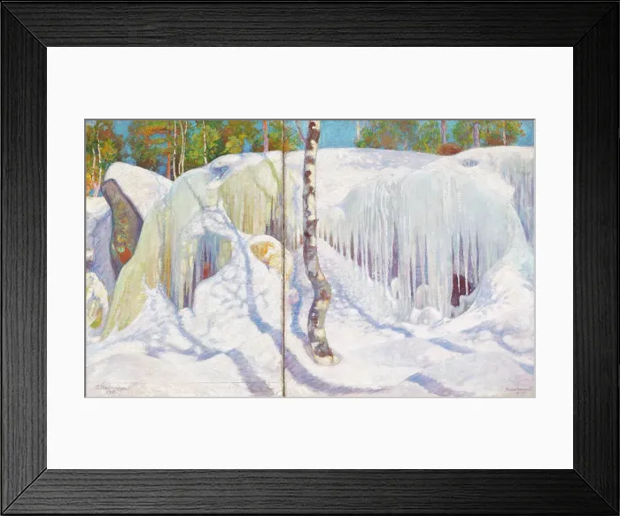 Framed Print : Rock Covered in Ice and Snow, 1911. Creator: Pekka Halonen Framed Print : Rock Covered in Ice and Snow, 1911. Creator: Pekka Halonen