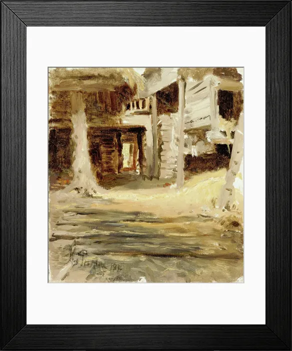 Framed Print : Farmhouse Yard, 1878. Creator: Il'ya Repin Framed Print : Farmhouse Yard, 1878. Creator: Il'ya Repin