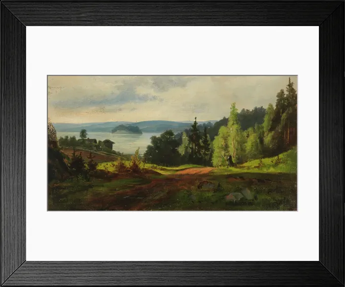 Framed Print : Vaara and lake view, 1870-1879. Creator: Johan Knutson Framed Print : Vaara and lake view, 1870-1879. Creator: Johan Knutson