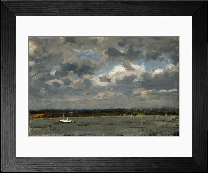 Framed Print : View over the Rhine at Düsseldorf, 1883. Creator: Victor Westerholm