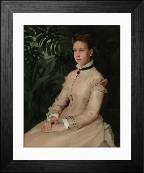 Framed Print : Portrait of the Artist's Sister Ellen Edelfelt, 1876. Creator: Albert Edelfelt Framed Print : Portrait of the Artist's Sister Ellen Edelfelt, 1876. Creator: Albert Edelfelt