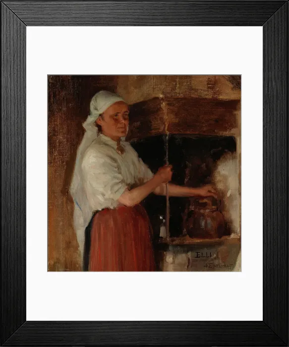 Framed Print : Elli Jäppinen at the Stove, study, 1887. Creator: Albert Edelfelt Framed Print : Elli Jäppinen at the Stove, study, 1887. Creator: Albert Edelfelt