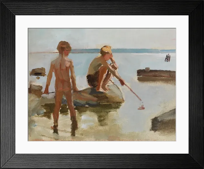 Framed Print : Sketch for Boys Playing on the Shore, 1884. Creator: Albert Edelfelt Framed Print : Sketch for Boys Playing on the Shore, 1884. Creator: Albert Edelfelt