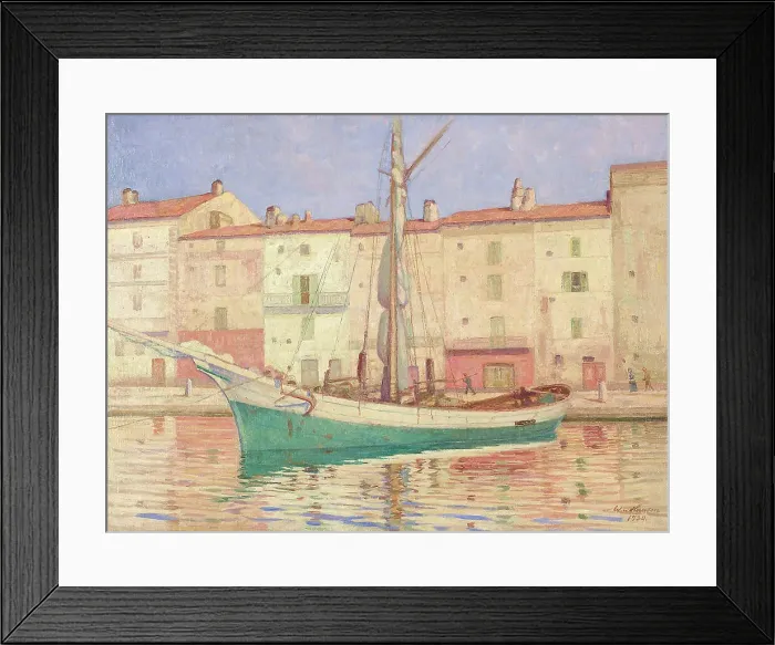 Framed Print : A ship in St. Tropez, 1930. Creator: Werner von Hausen Framed Print : A ship in St. Tropez, 1930. Creator: Werner von Hausen