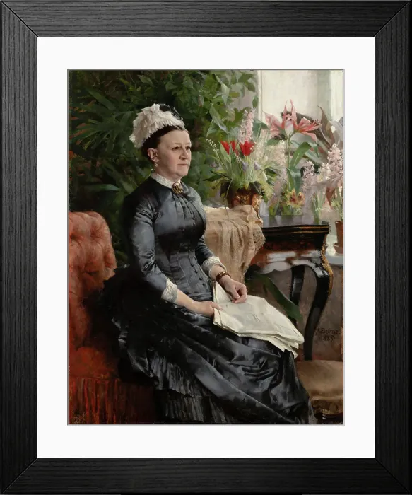 Framed Print : Portrait of Mrs. Anna Sinebrychoff, 1885. Creator: Albert Edelfelt Framed Print : Portrait of Mrs. Anna Sinebrychoff, 1885. Creator: Albert Edelfelt