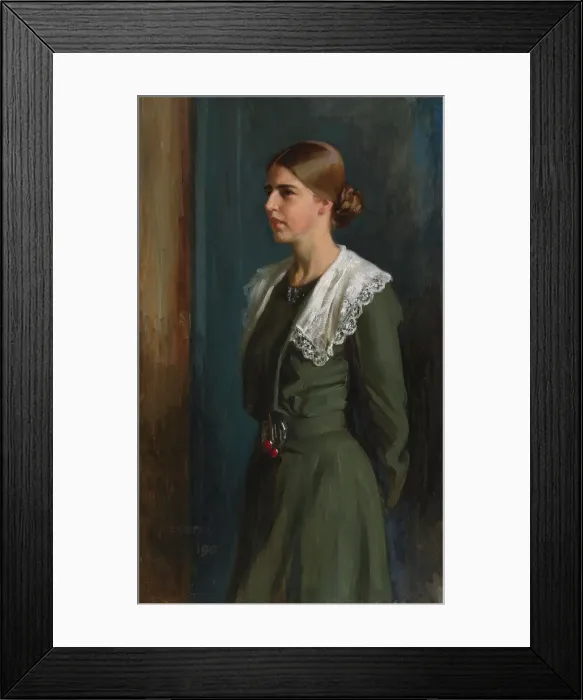 Framed Print : Portrait of Mrs. Michaela Pooley (née Krohn), c1890s. Creator: Albert Edelfelt Framed Print : Portrait of Mrs. Michaela Pooley (née Krohn), c1890s. Creator: Albert Edelfelt